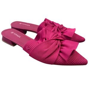 VIVAIA Women's Pink Flats with Bow Detail